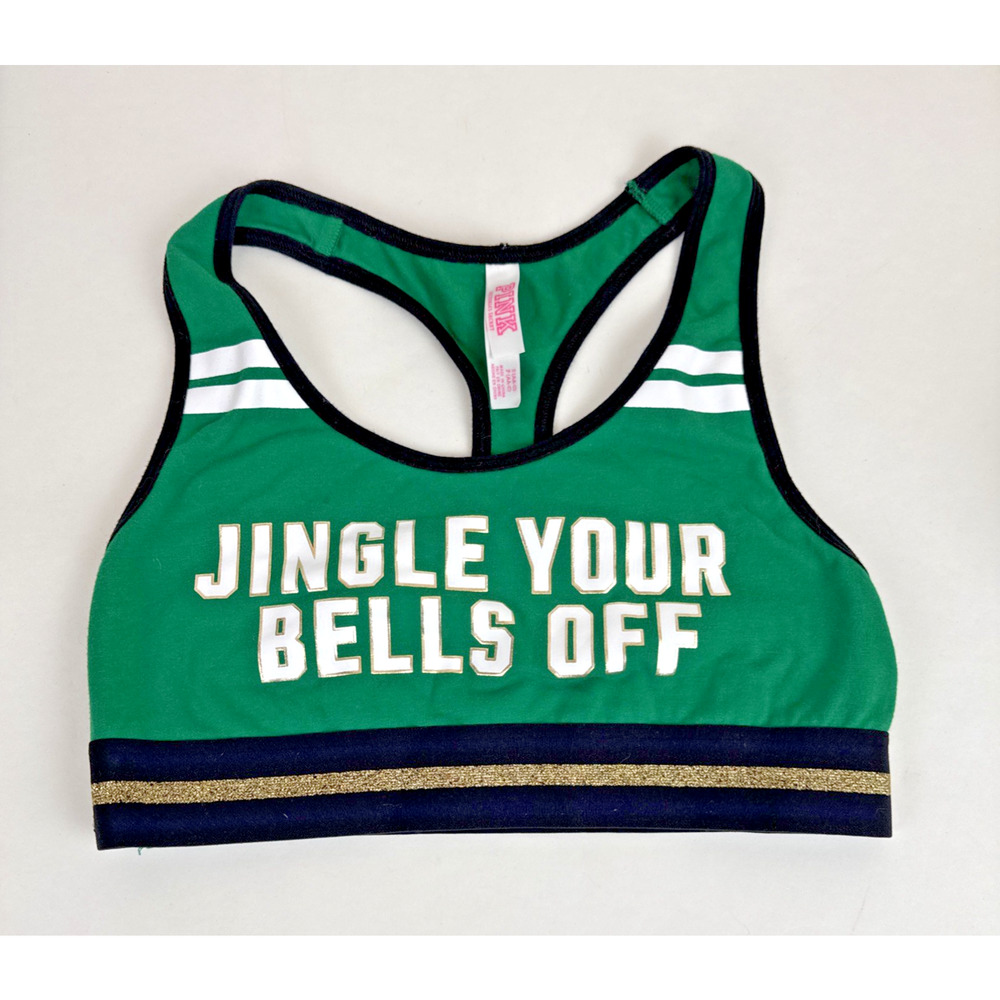 Pink Victoria's Secret Sports Bra Size small Jingle Your Bells Off